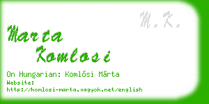 marta komlosi business card